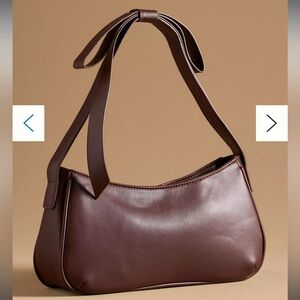 Mali + Lili x Anthropologie Bow Shoulder Bag brown leather